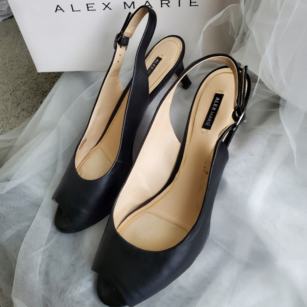 Used Alex Marie open toed kitten heels